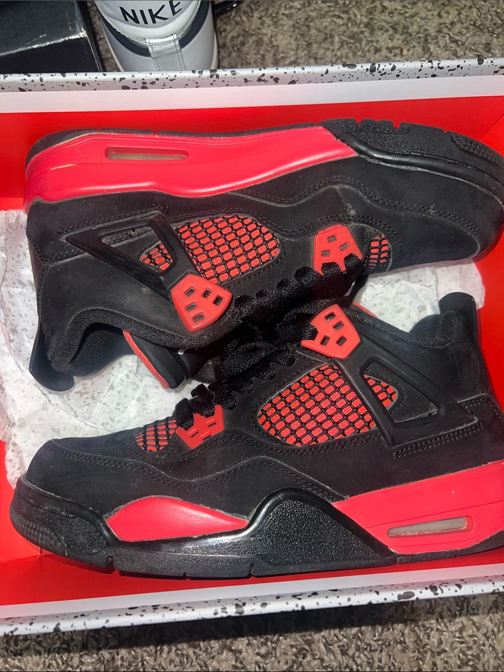 Nike Kids Black and Red Retro Basketball Sneakers